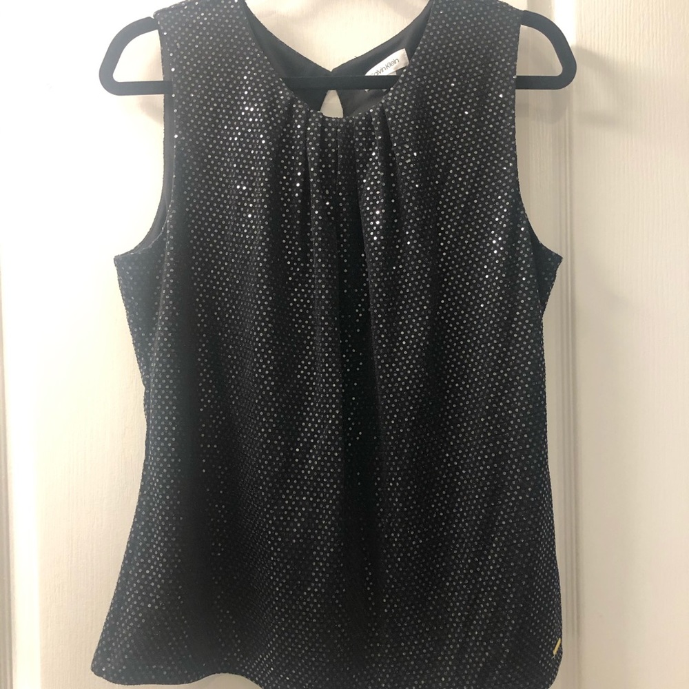 Calvin Klein sequin black top
